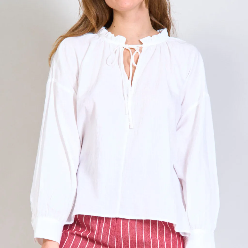 100% Cotton Ruffled Shirt With Wholesale