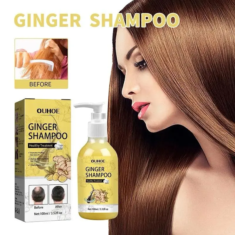 100Ml Ginger Shampoo Anti-Hair Loss Baldness and Dandruff