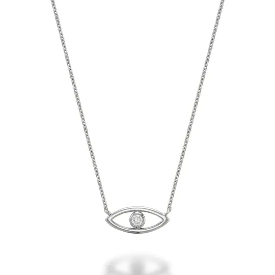 10k Gold Evil Eye Diamond Necklace