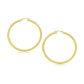 10k Yellow Gold Polished Hoop Earrings (30 mm)