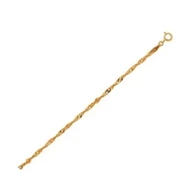 10k Yellow Gold Singapore Chain 2.2mm