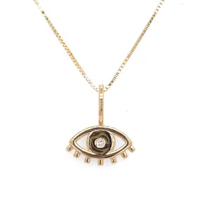 14K Gold Evil Eye Necklace with Diamond - RN2001KY