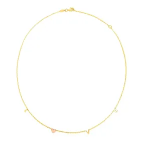 14k Two Tone Gold Love Necklace