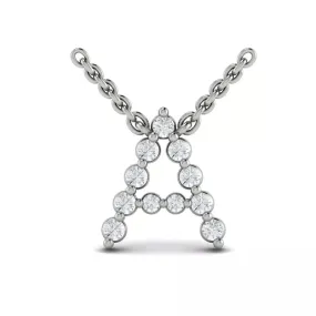 14K WHITE GOLD 16-18 INCH DIAMOND A INITIAL NECKLACE 0.21CTW