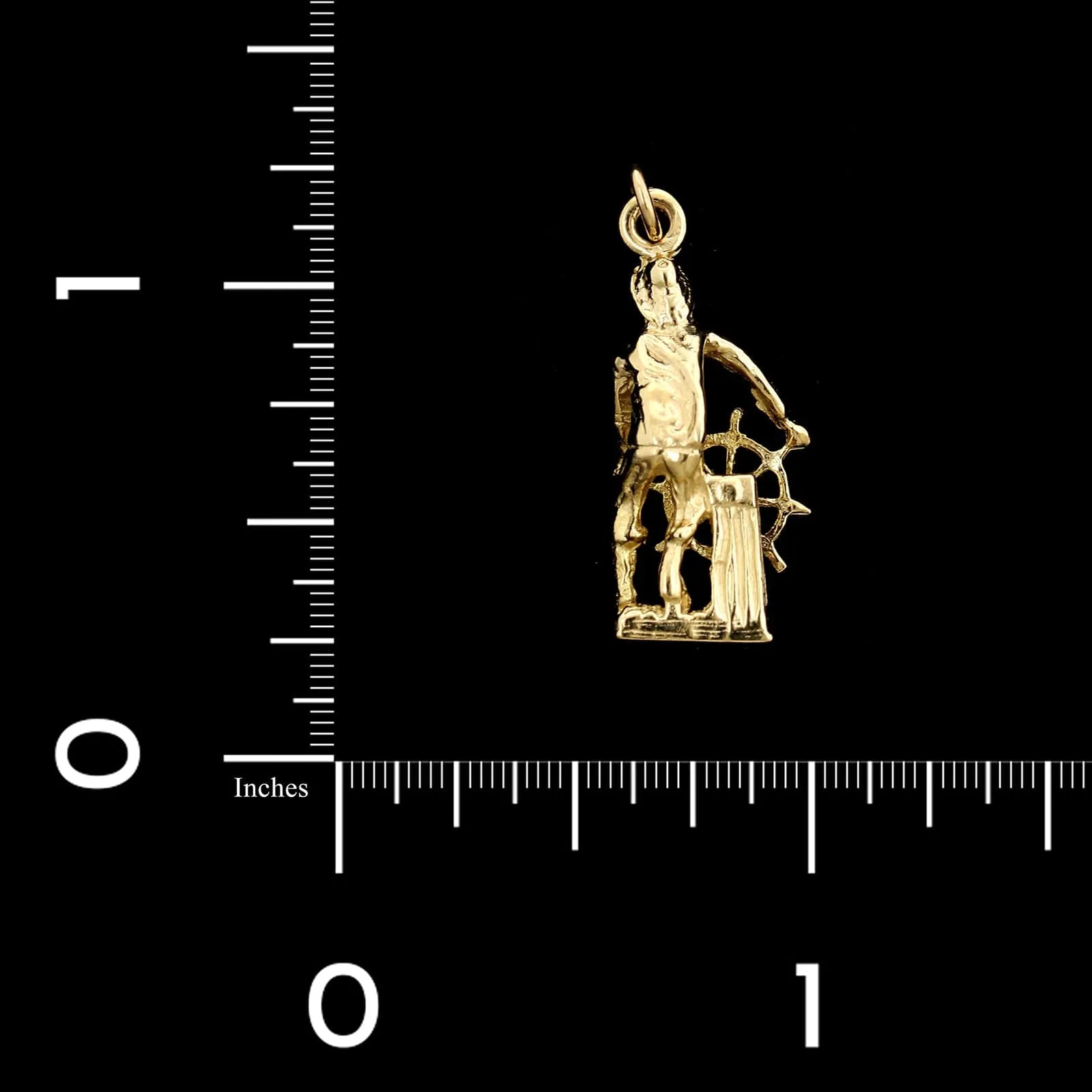 14K Yellow Gold Estate Gloucester Fisherman Charm