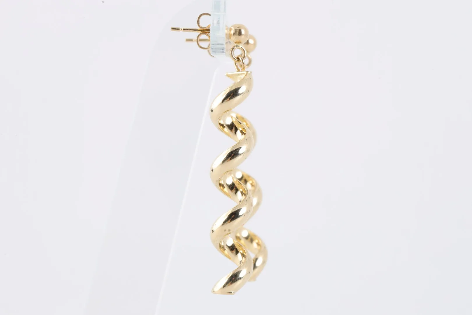 14k Yellow Gold Spiral Dangle Earrings (4.03g.)