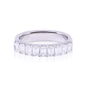 18K WHITE GOLD EMERALD-CUT DIAMOND RING - 1.20CTW