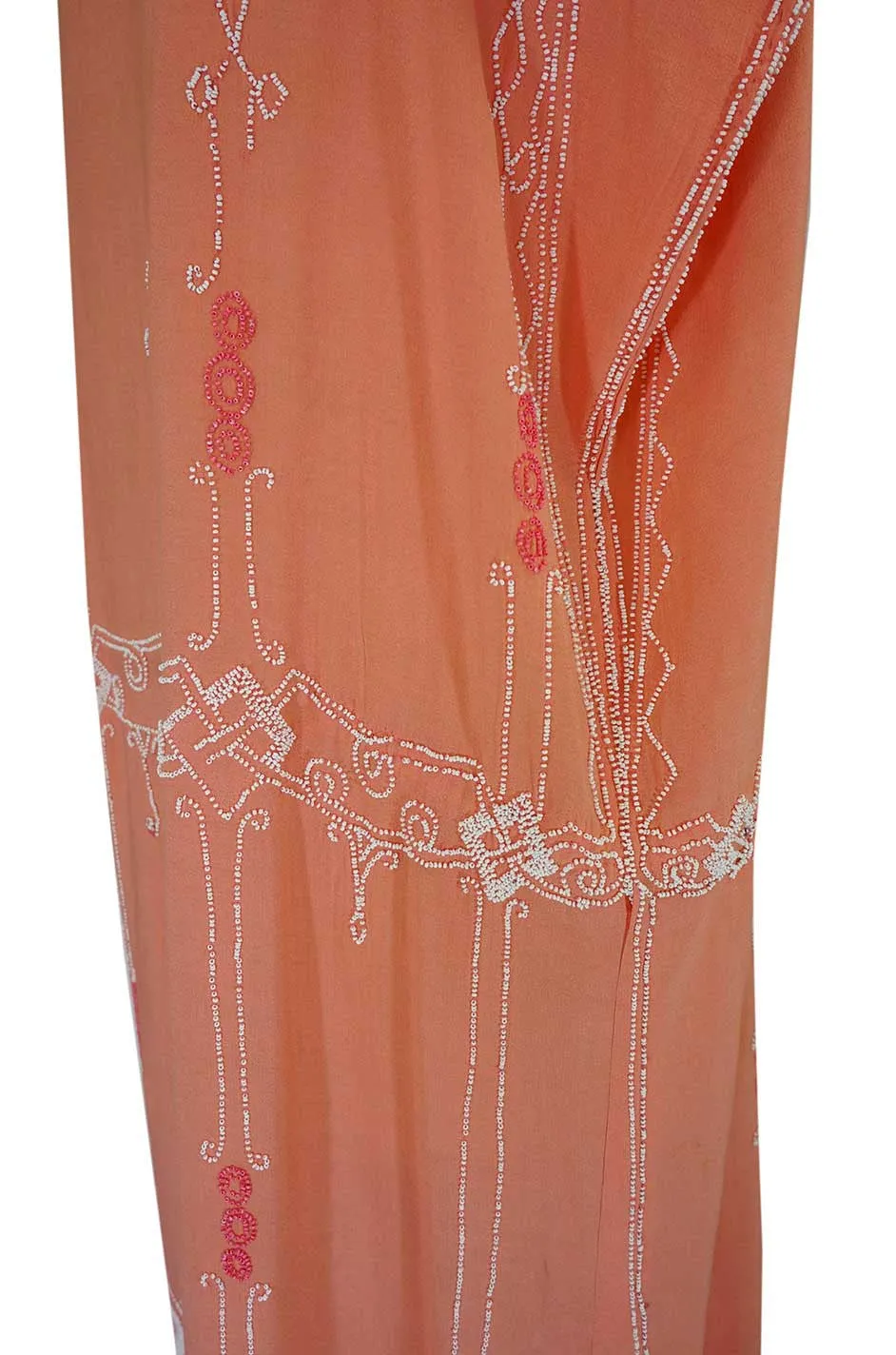 1920s Bead Cotton French Flapper Dress