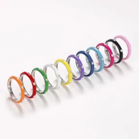 1pc Fashion Multicolor Silver Rings Women S3669672(Size8#)