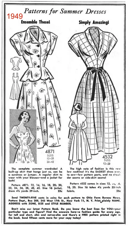 40s Sewing Patterns - Set of 3 - Dresses - sm