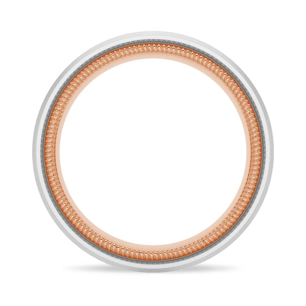 7.5mm Two-Tone Matte Finish Infinity Design Men's Band