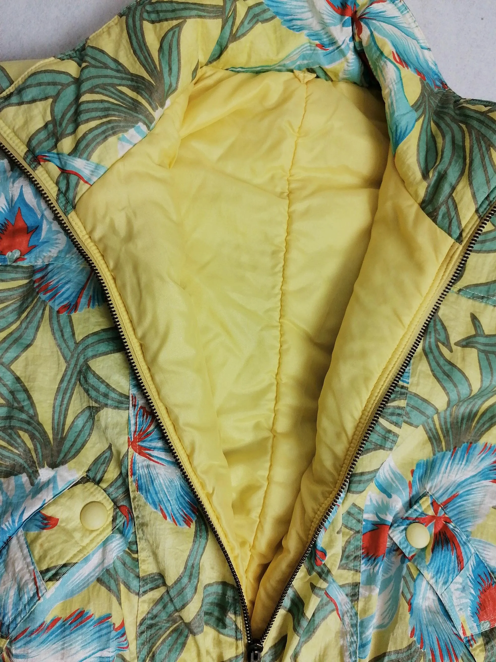 90's Ski Suit Crazy Print Tropical Flowers - size S-M