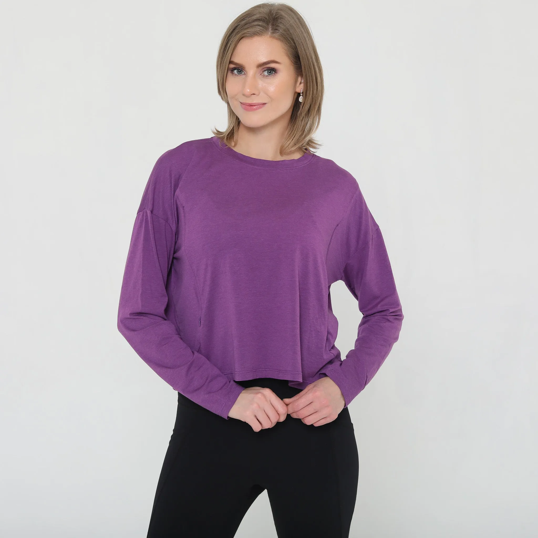 Abigail Long Sleeve Nursing Pullover (Ultra Violet)