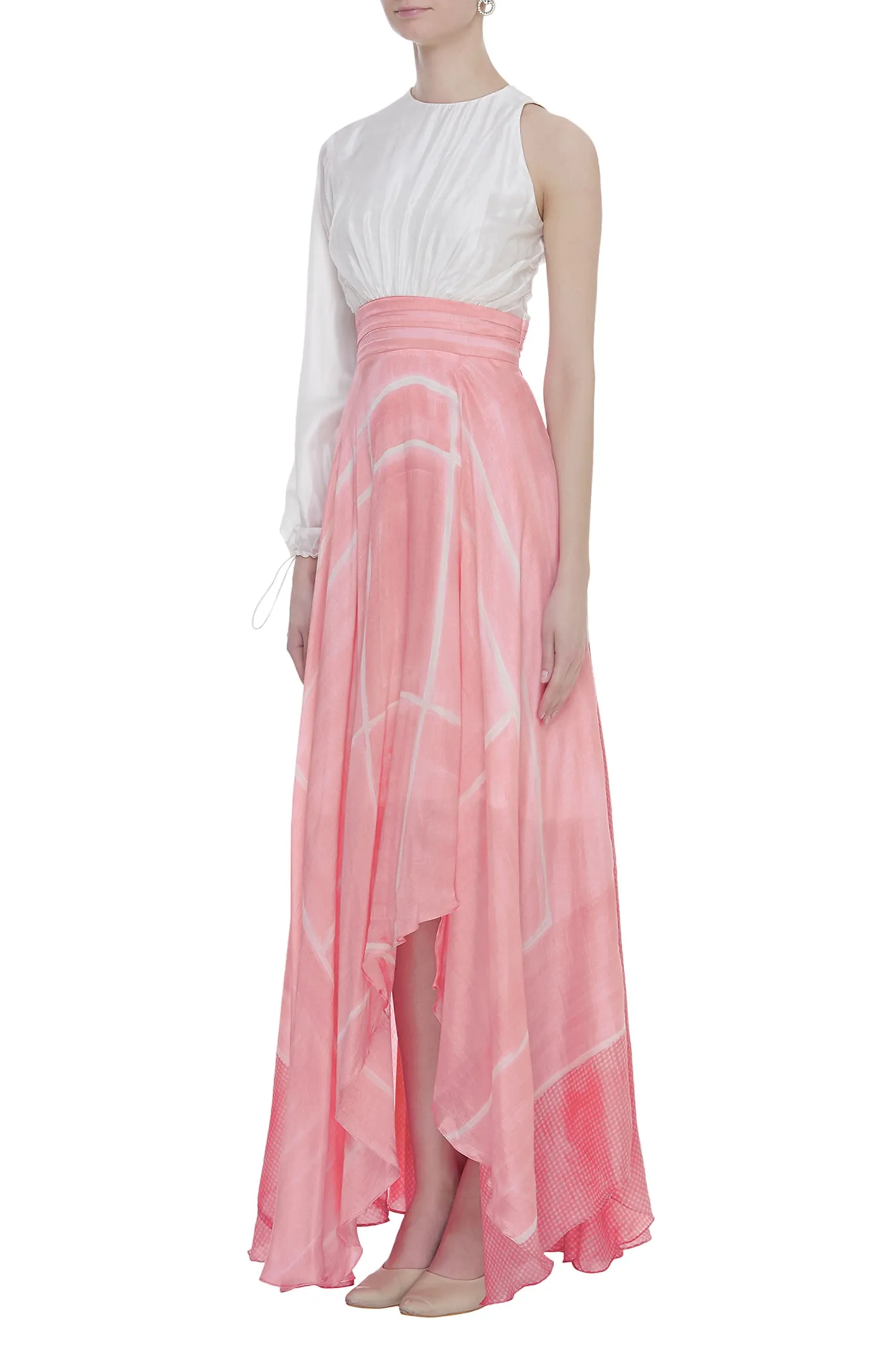 Abstract Printed Pink Long Dress