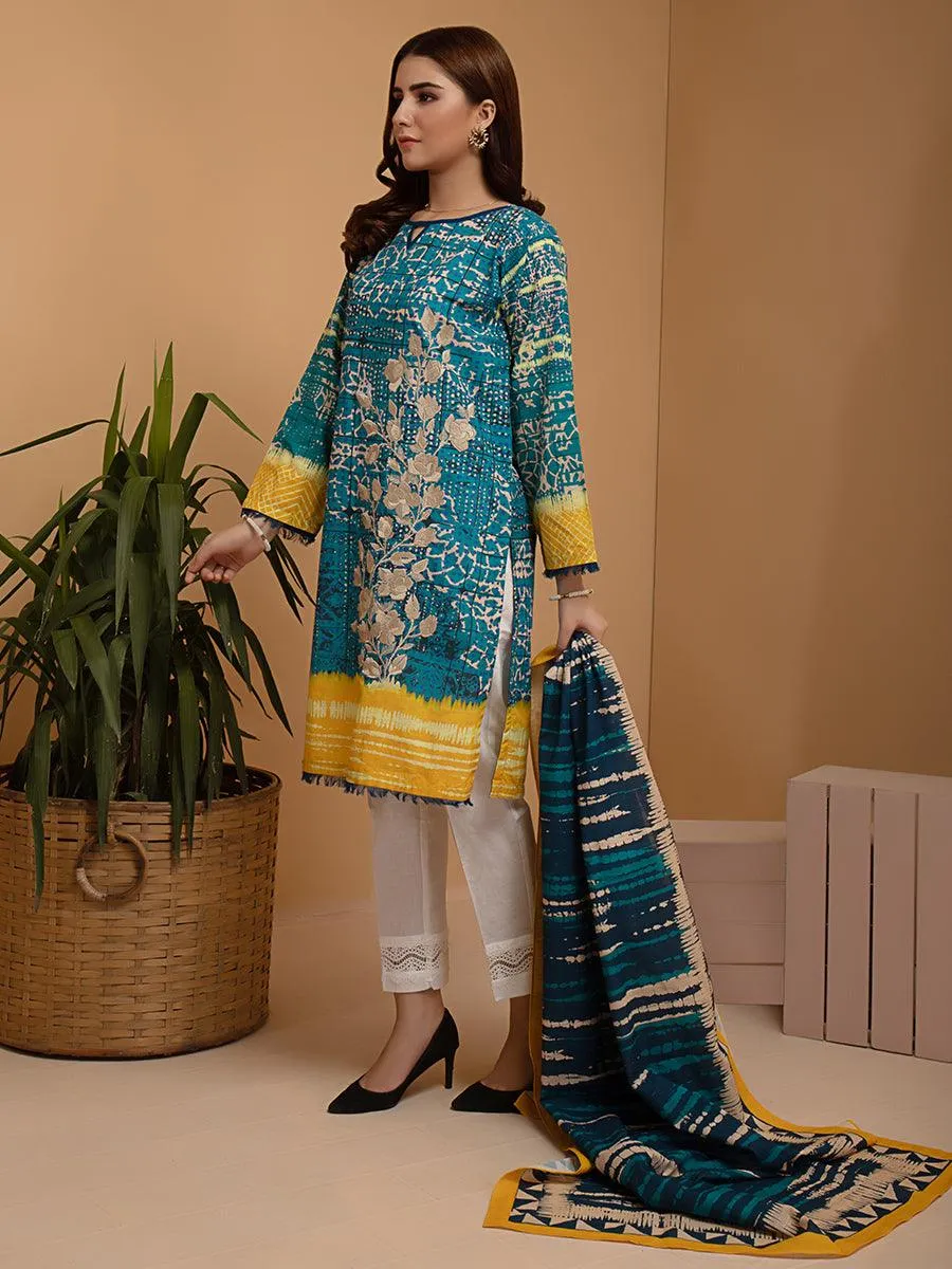 ACE Galleria Digital Embroidered Unstitched 2pc Khaddar Suit ACE 12169