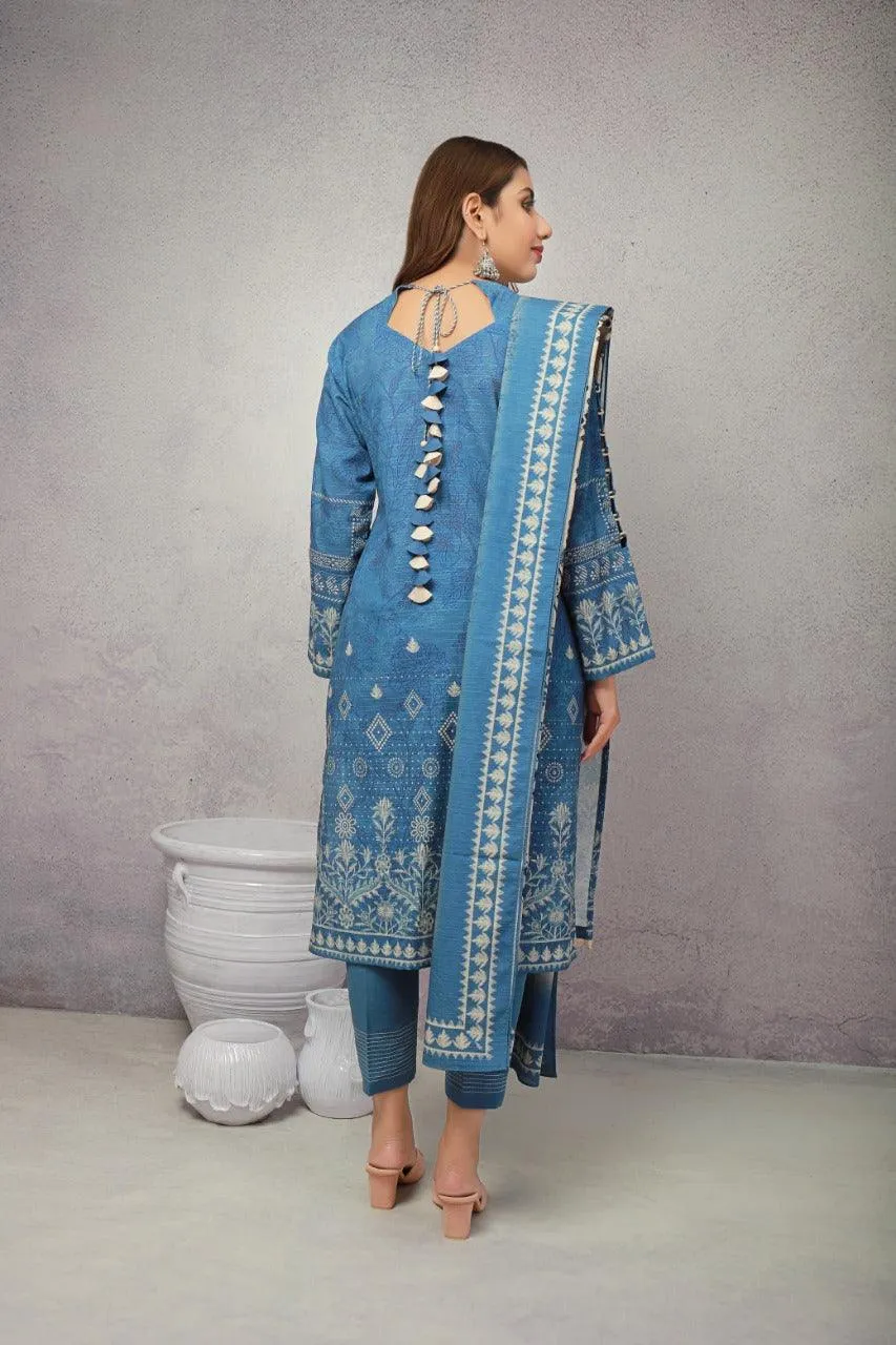 ACE Galleria Digital Embroidered Unstitched 3pc Khaddar Suit ACE 12091