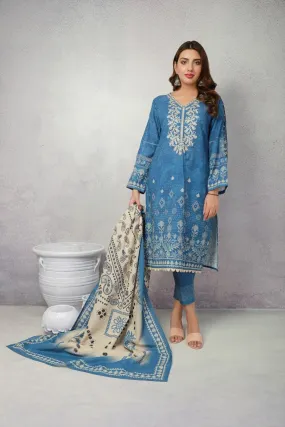 ACE Galleria Digital Embroidered Unstitched 3pc Khaddar Suit ACE 12091