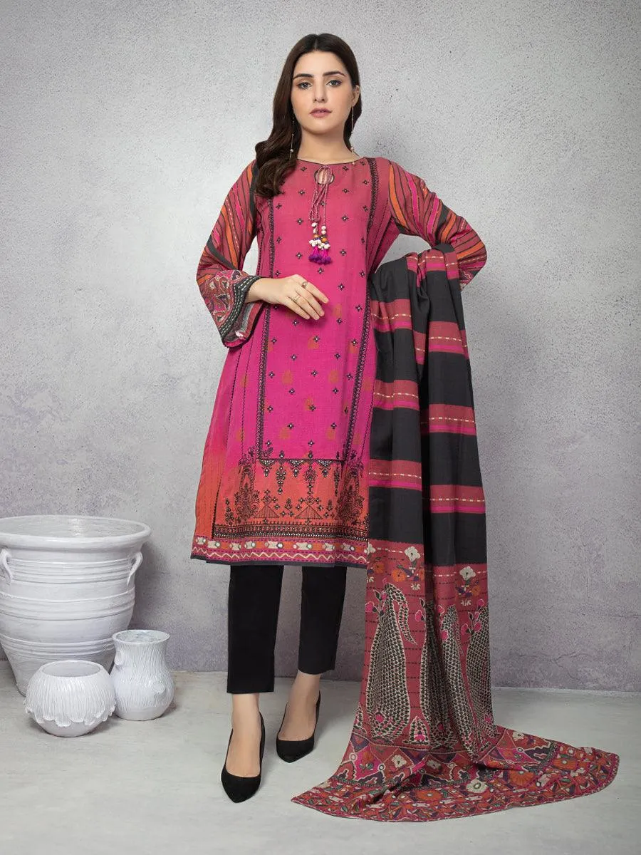 ACE Galleria Digital Embroidered Unstitched 3pc Khaddar Suit ACE 12109