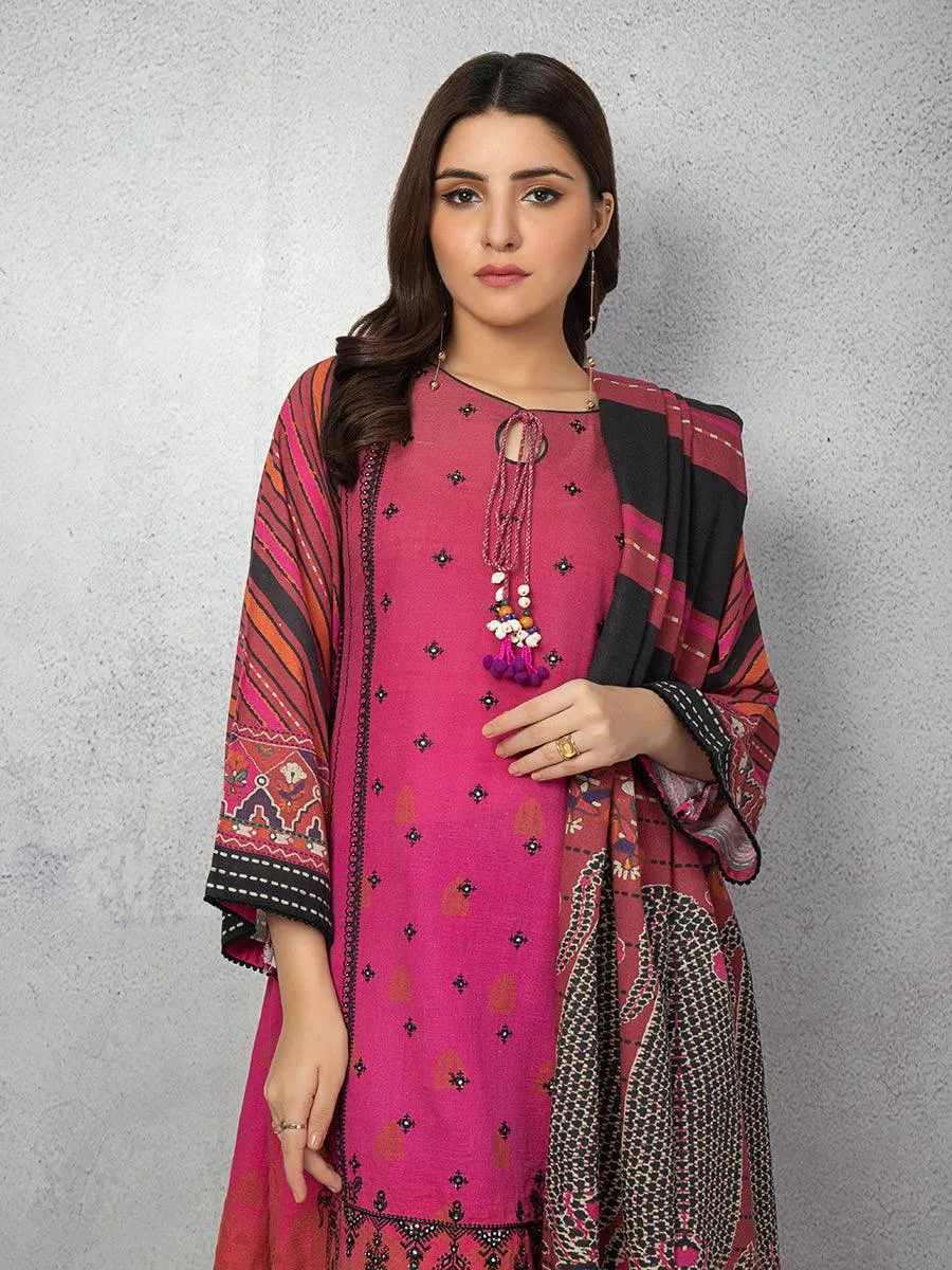 ACE Galleria Digital Embroidered Unstitched 3pc Khaddar Suit ACE 12109