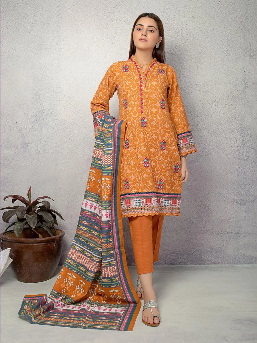 ACE Galleria Digital Embroidered Unstitched 3pc Khaddar Suit ACE 12129