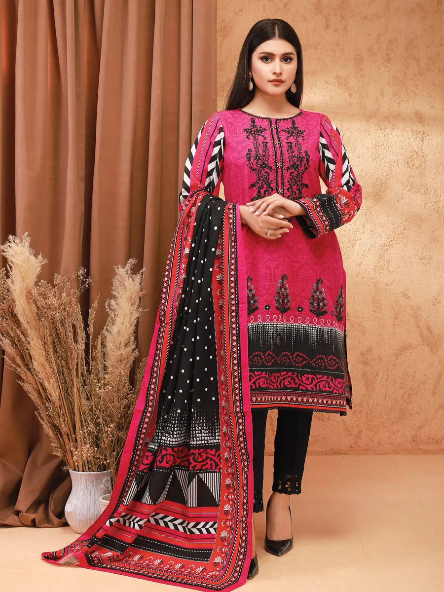 ACE Galleria Digital Embroidered Unstitched 3Pc Khaddar Suit ACE 12141