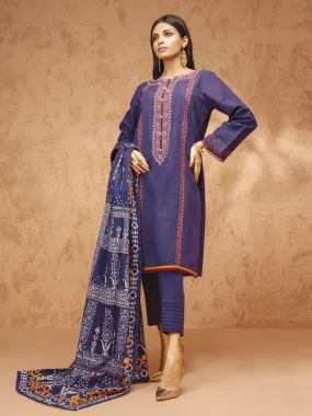 ACE Galleria Digital Embroidered Unstitched 3Pc Khaddar Suit ACE 12153