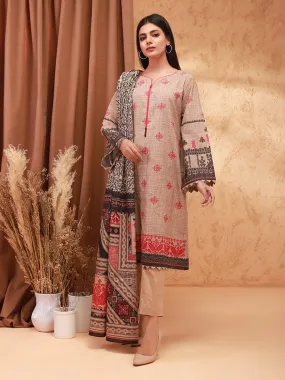 ACE Galleria Digital Embroidered Unstitched 3pc Khaddar Suit ACE 12166