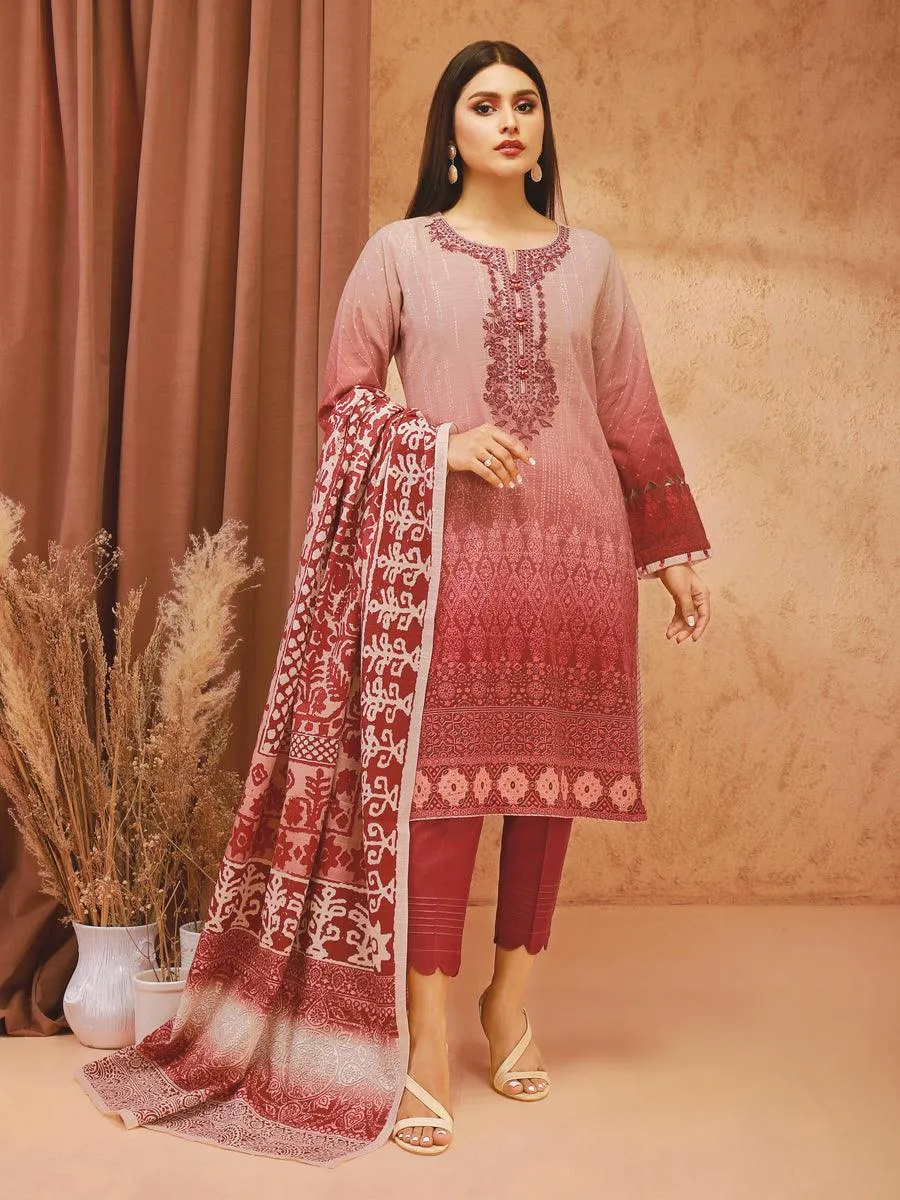 ACE Galleria Digital Embroidered Unstitched 3pc Viscose Suit ACE 12217