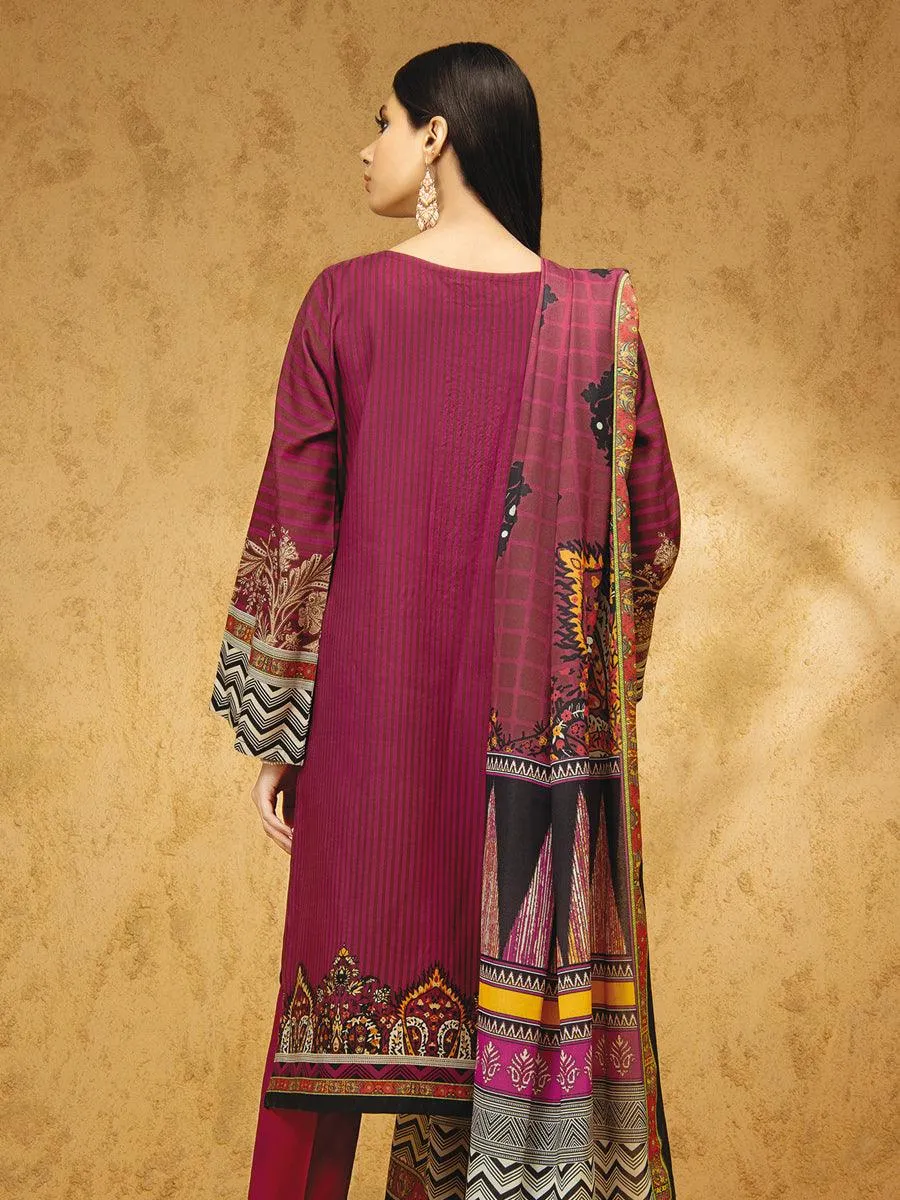 ACE Galleria Digital Embroidered Unstitched 3pc Viscose Suit ACE 12222