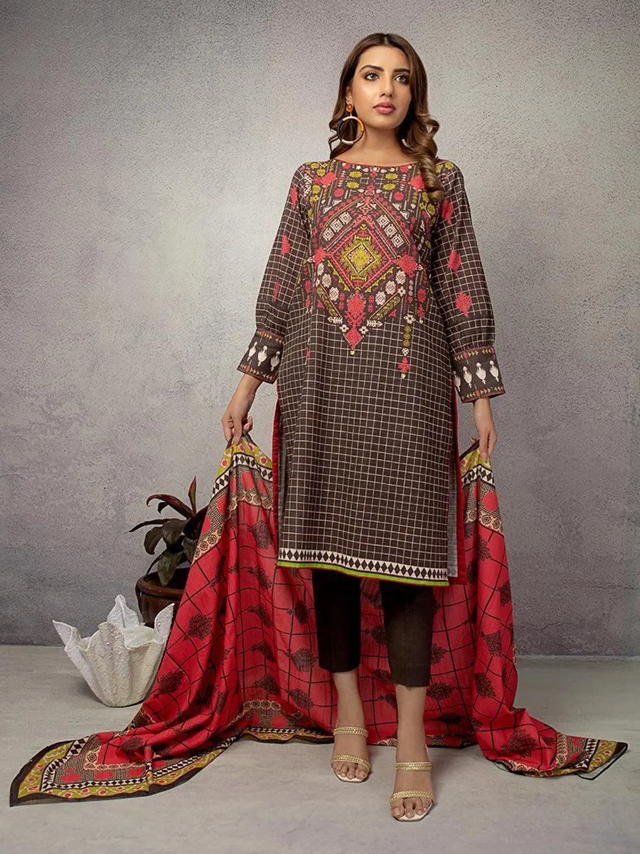 ACE Galleria Digital Printed Unstitched 3 Piece Khaddar Suit ACE 12126