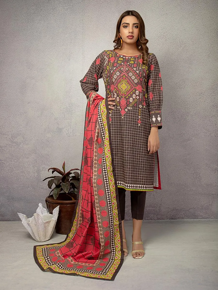 ACE Galleria Digital Printed Unstitched 3 Piece Khaddar Suit ACE 12126