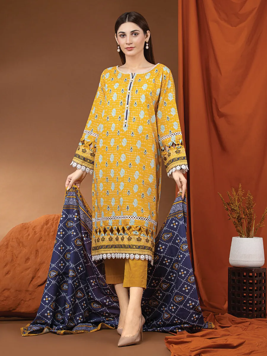 ACE Galleria Merak Khaddar Unstitched Printed 3Pc Suit A-WU3PWK22-448