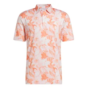 adidas Golf Floral Polo - Coral Fusion/Pantone/White