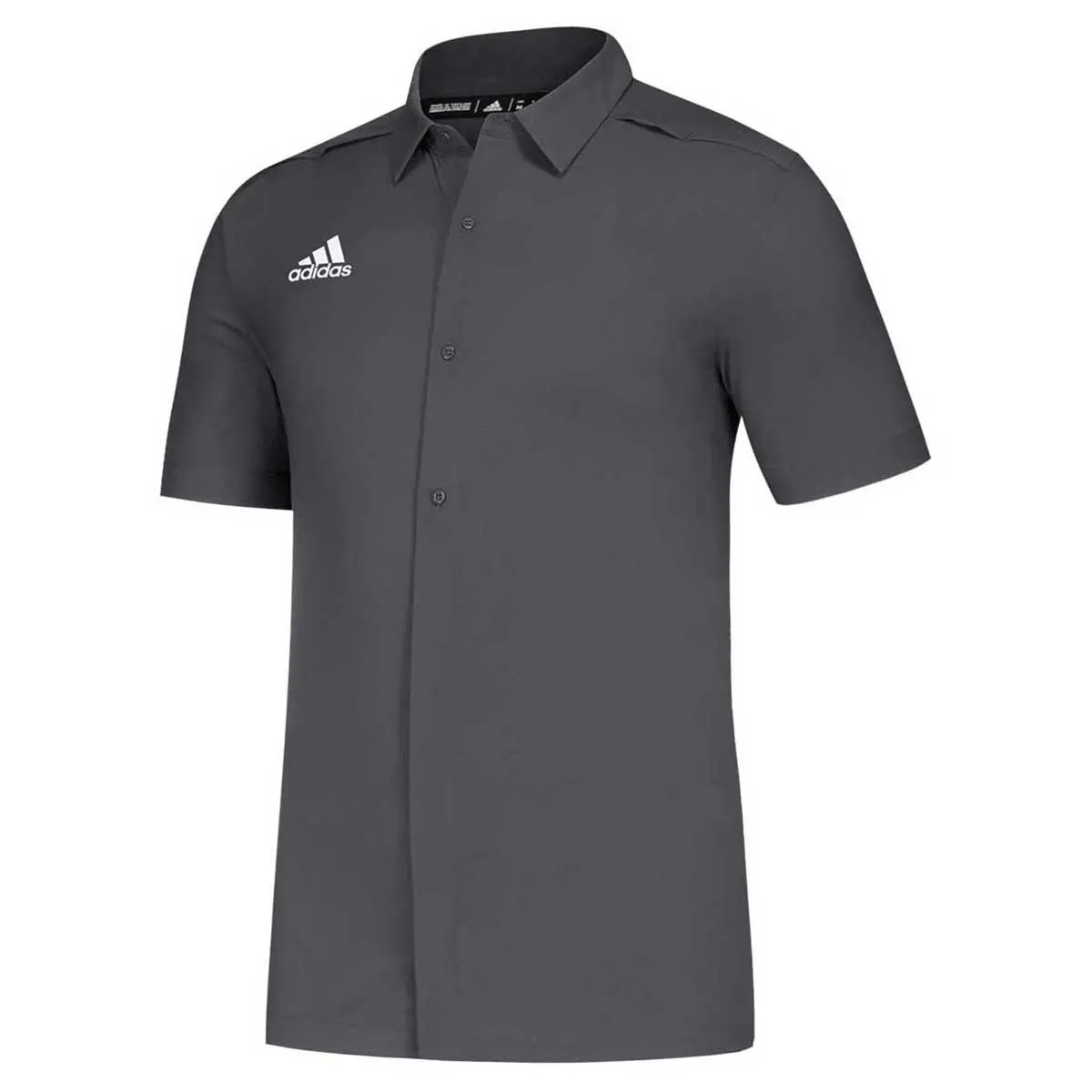 adidas Men's Grey Five/White Game Mode Full Button Polo