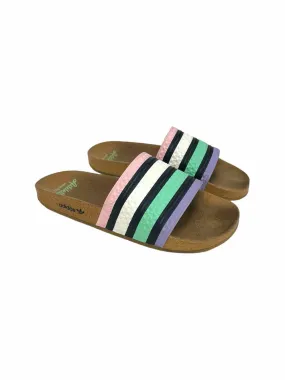 ADILETTE PNK/GRN/BLU Women Size 7 Slides