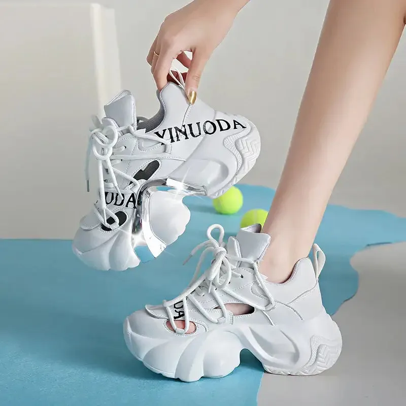 Aesthetic Chunky Lace Up Vulcanize Sneakers