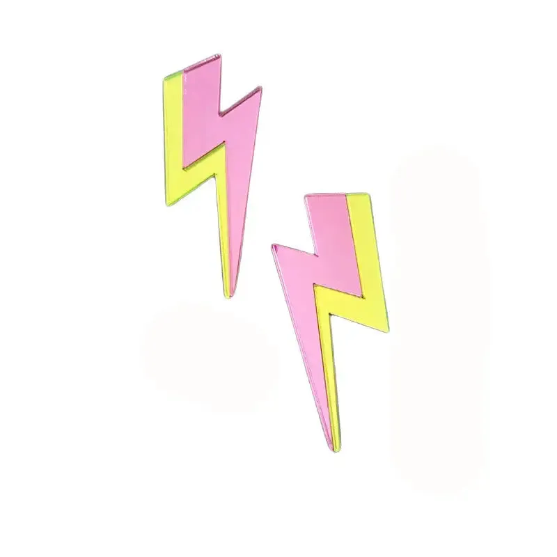 Aesthetic Glitter Lightning Acrylic Stud Earrings