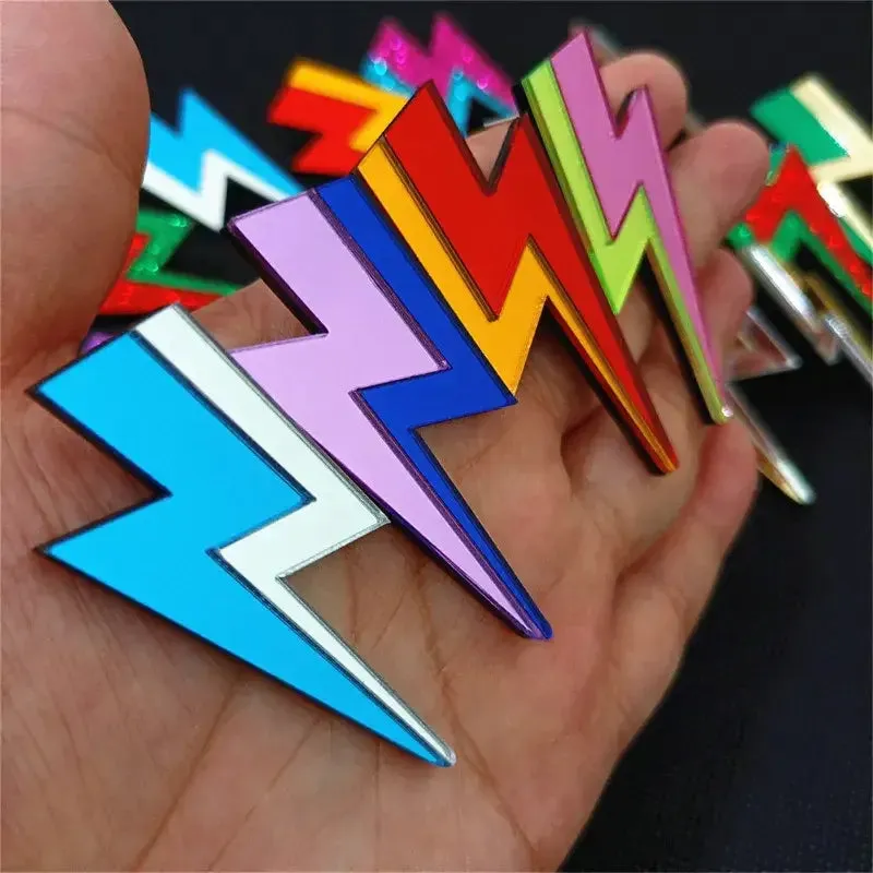 Aesthetic Glitter Lightning Acrylic Stud Earrings