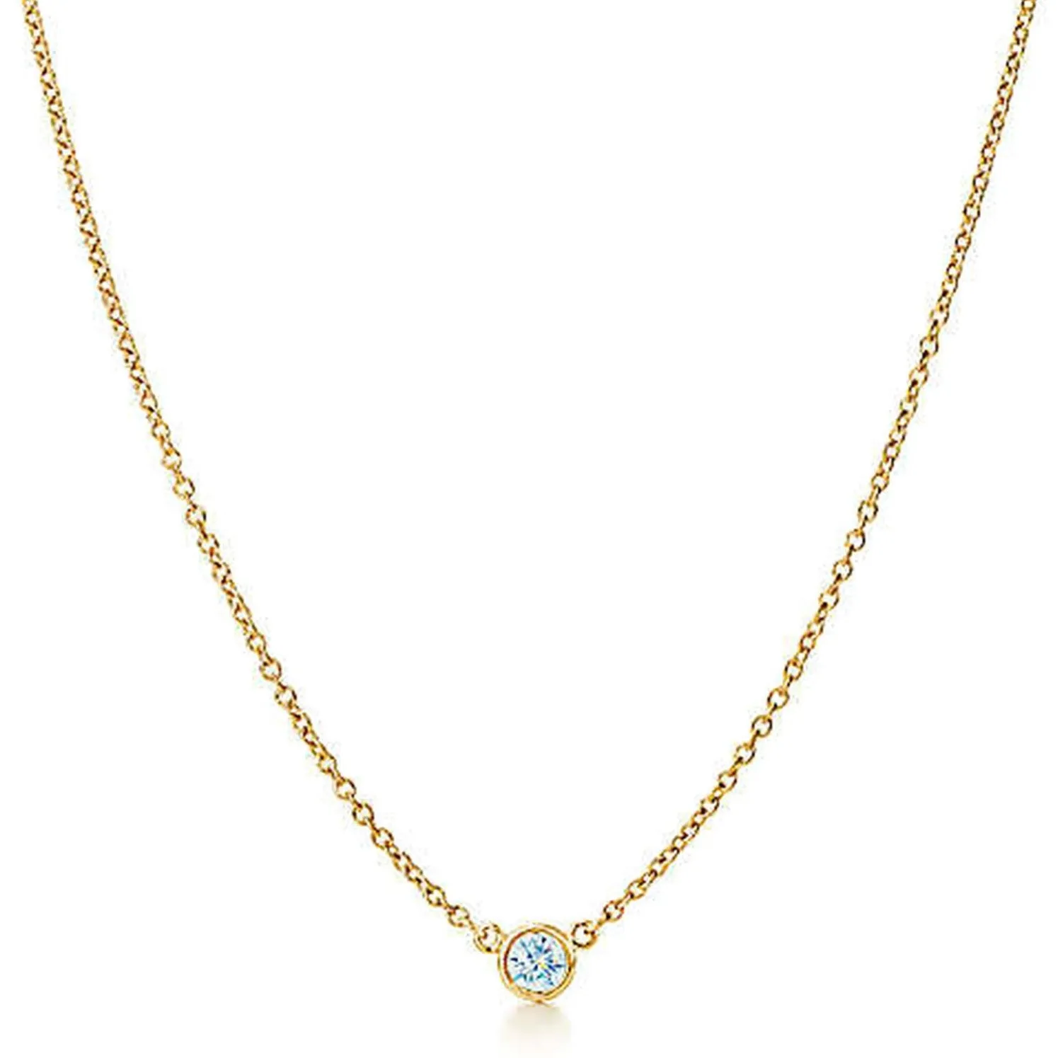 AFJ Diamond Collection - Station Necklace with 1 Diamond, 18 Length, 18k Rose Gold