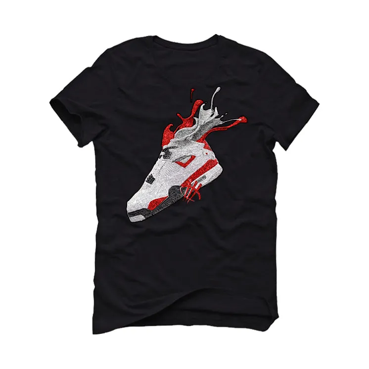 Air Jordan 4 "Red Cement" Black T-Shirt (SPLASH)