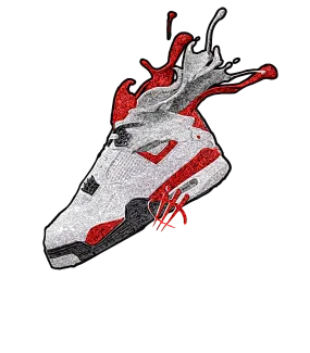 Air Jordan 4 "Red Cement" Black T-Shirt (SPLASH)