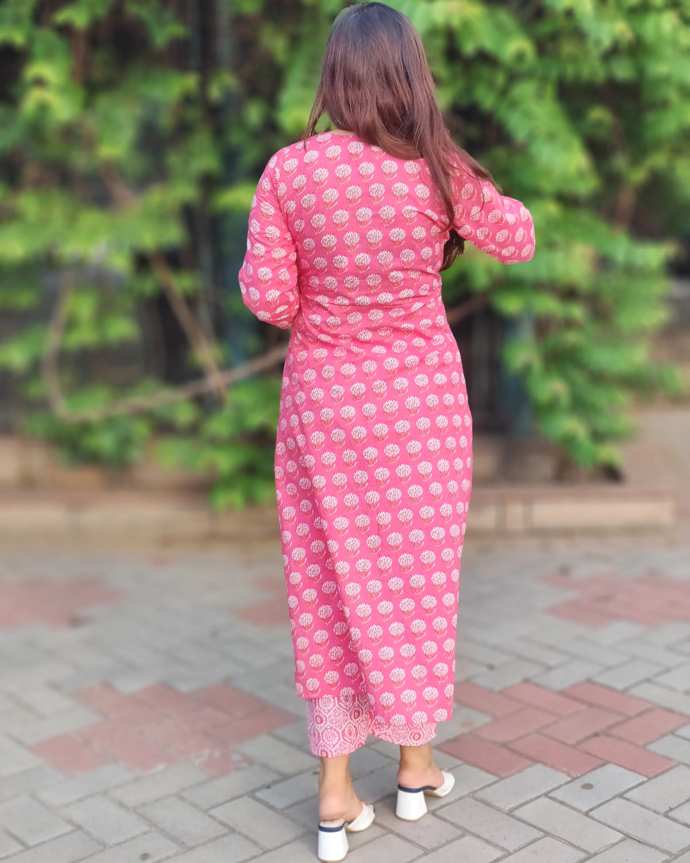 Ambrose Pink Cotton Kurta & Pants Set