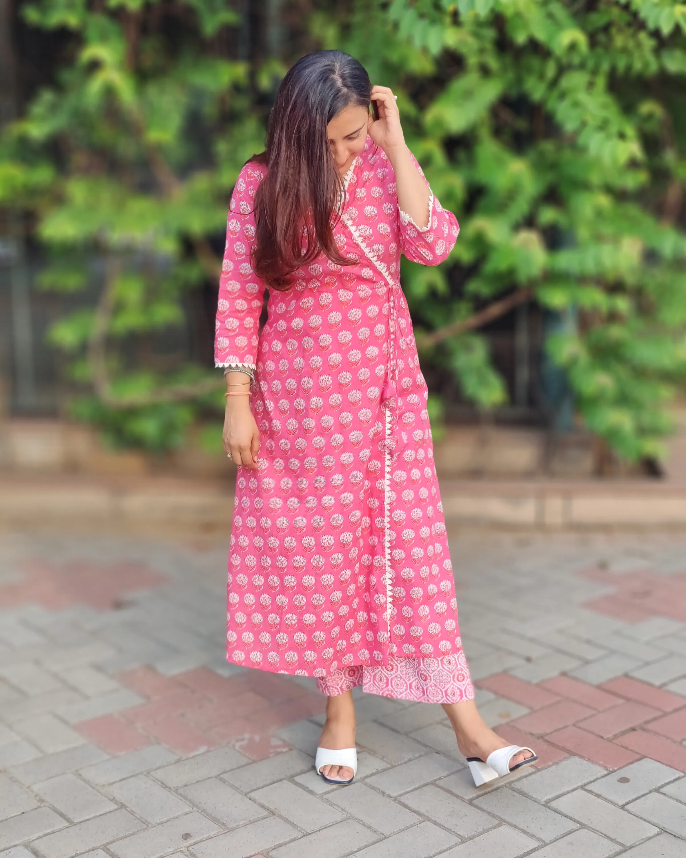 Ambrose Pink Cotton Kurta & Pants Set