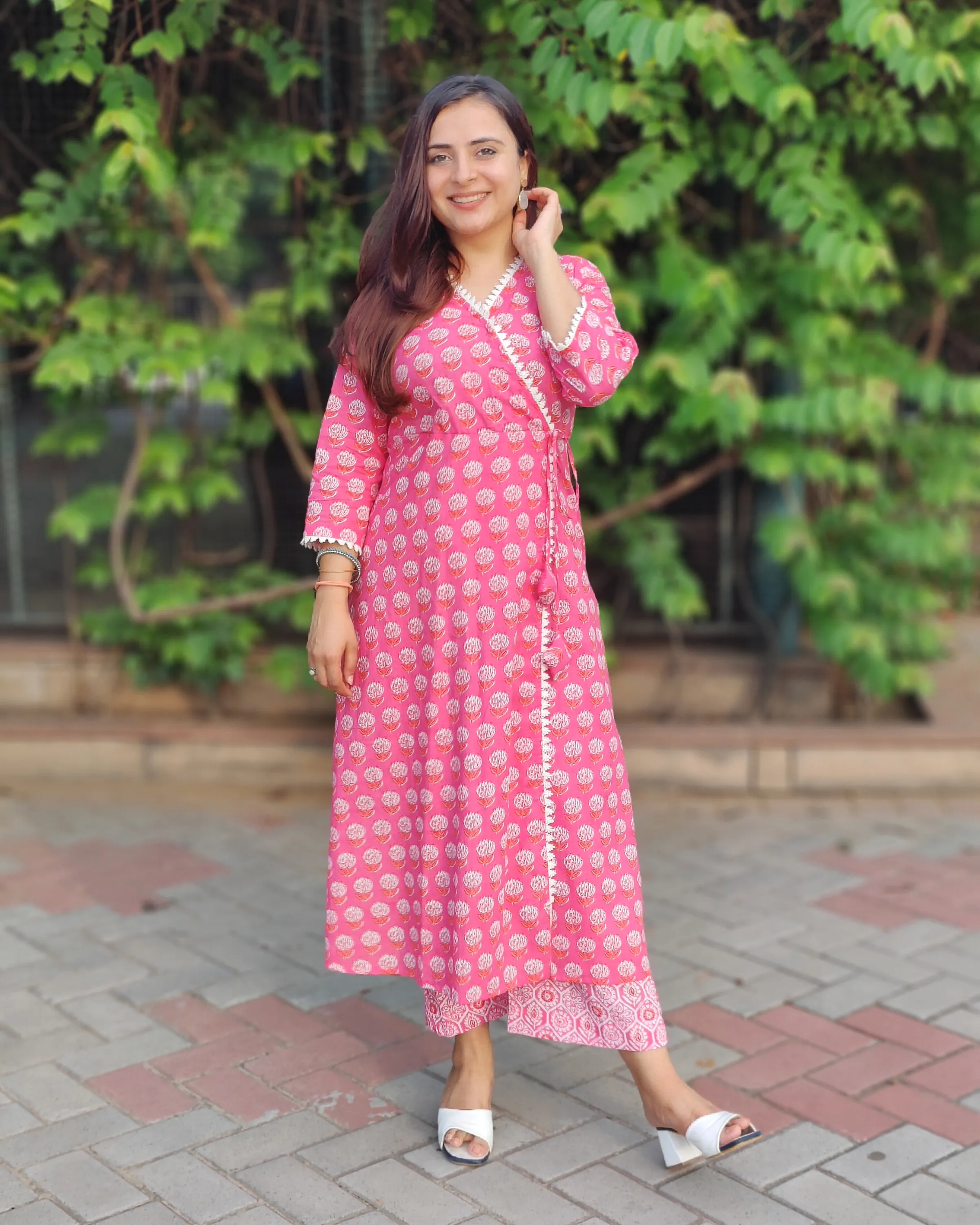 Ambrose Pink Cotton Kurta & Pants Set