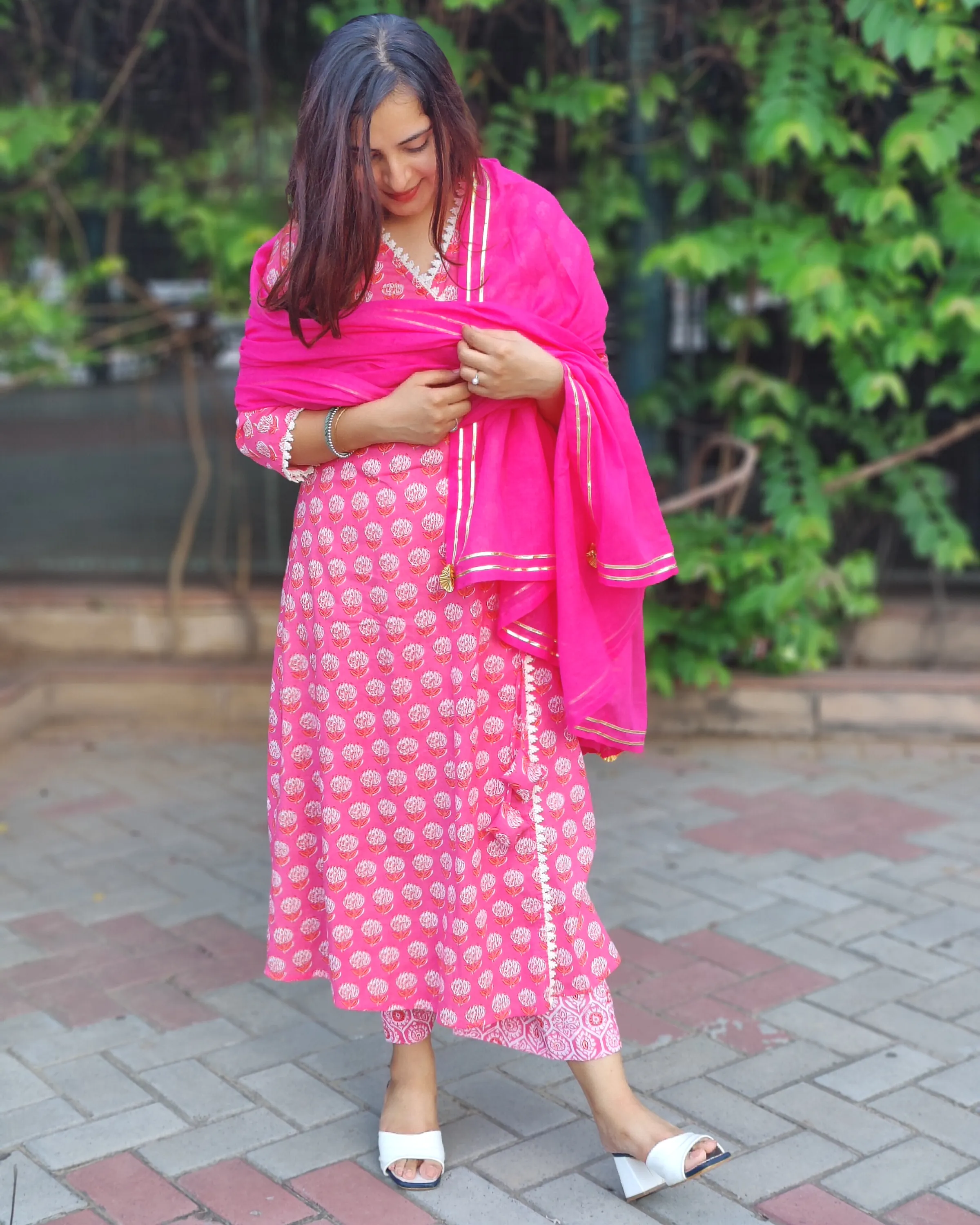 Ambrose Pink Cotton Kurta & Pants Set