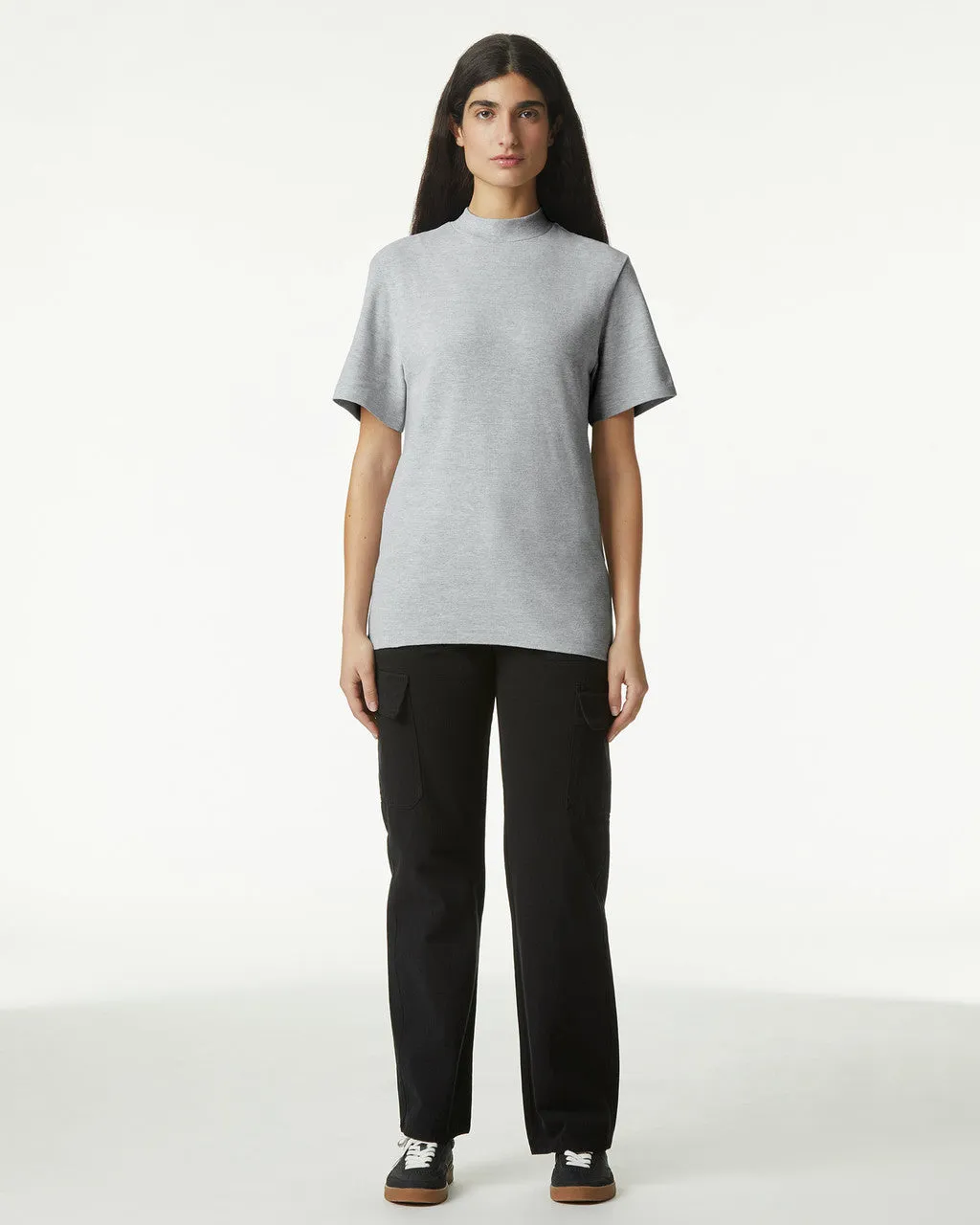 American Apparel Pique Unisex Mockneck T-shirt (1PQ)