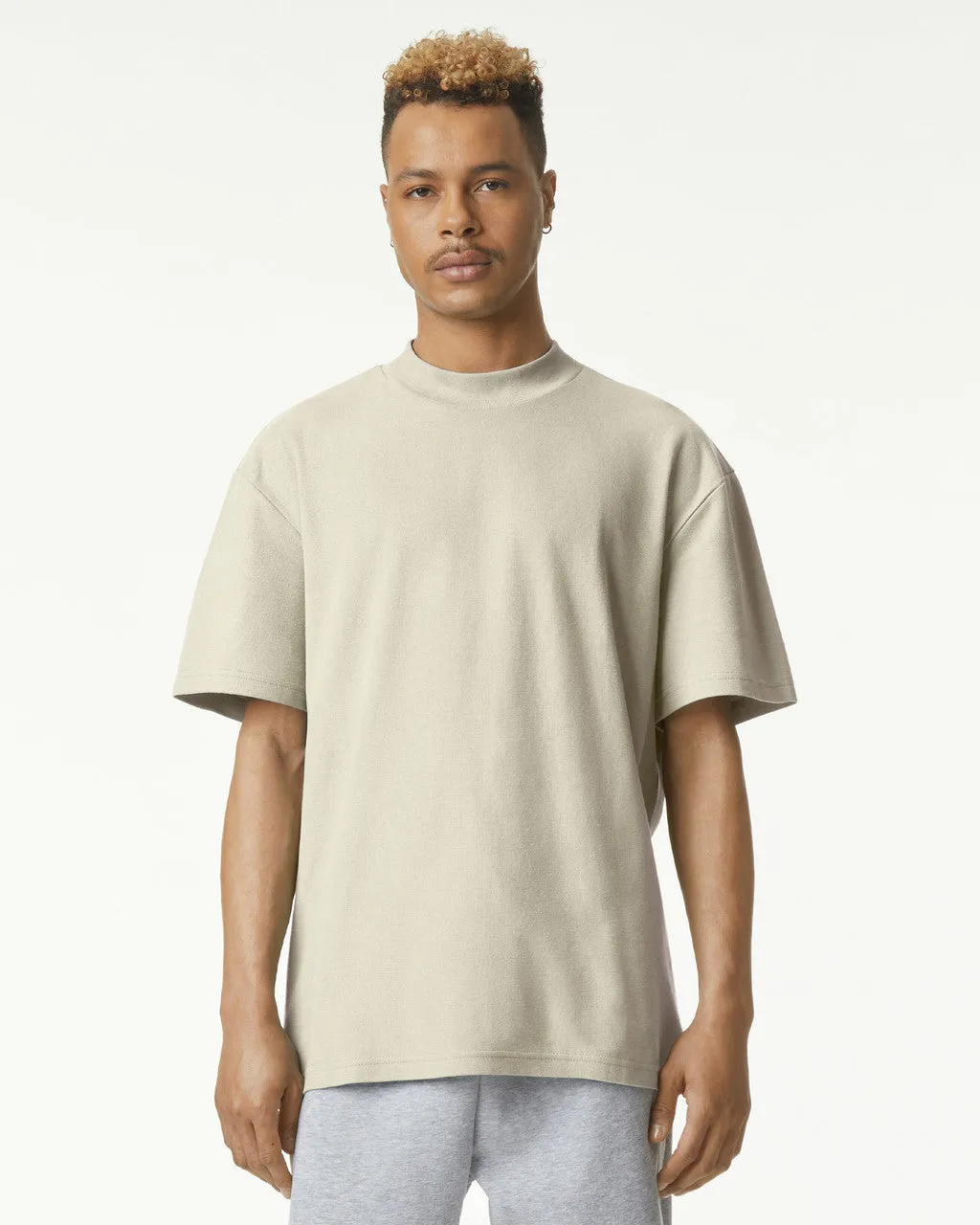 American Apparel Pique Unisex Mockneck T-shirt (1PQ)