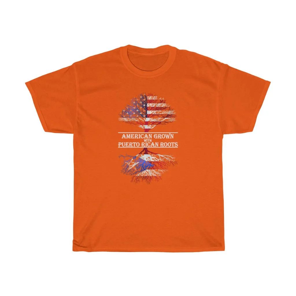 AMERICAN GROWN W/ PR ROOTS Unisex Heavy Cotton Tee