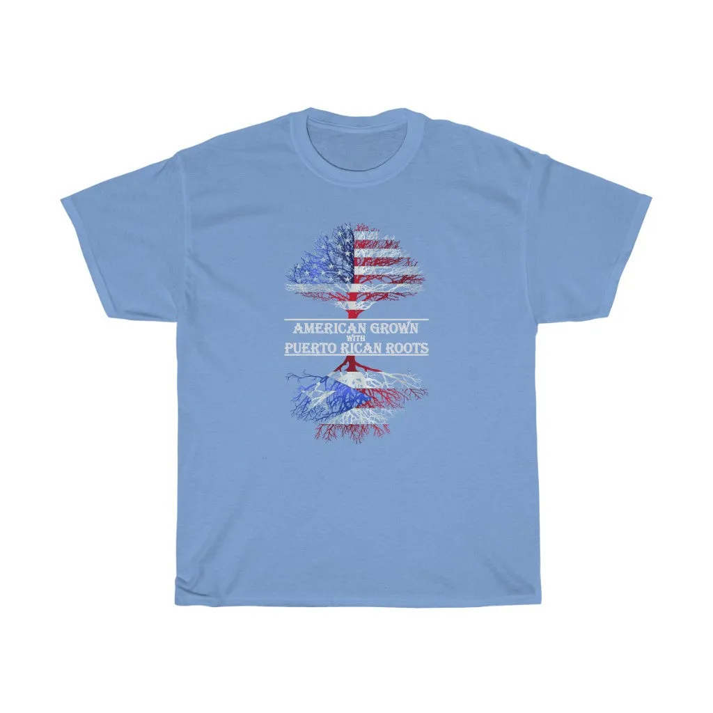 AMERICAN GROWN W/ PR ROOTS Unisex Heavy Cotton Tee