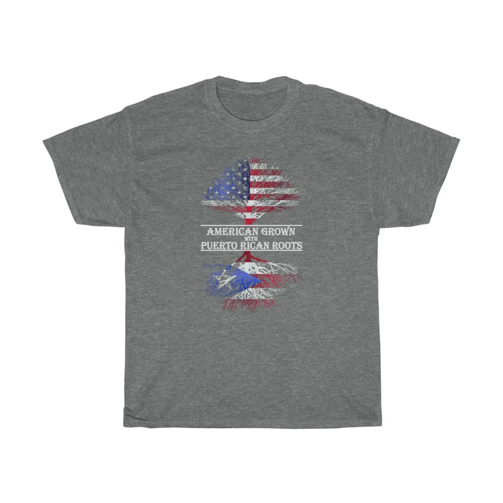 AMERICAN GROWN W/ PR ROOTS Unisex Heavy Cotton Tee